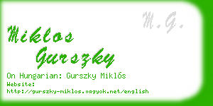 miklos gurszky business card